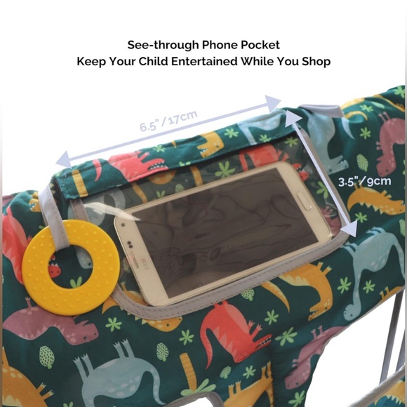 High chair and shopping card cover for kids/babies. Multicolored dinosaurs - Picture 10 of 13